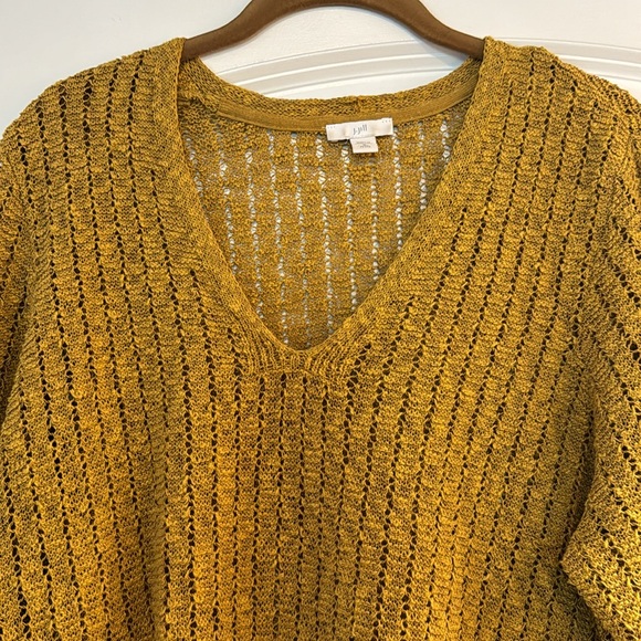 J Jill xl gold v neck sweater blouse nwt - Picture 2 of 3